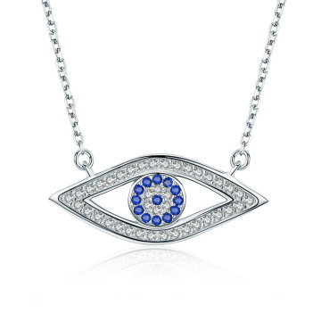 925 Sterling Silver Jewelry Lucky Blue Eyes Punk Pendant Necklaces